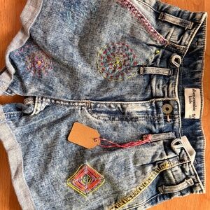 Blue jeans, Abercrombie kids size 910 upscale by artist Jeanne Promp
